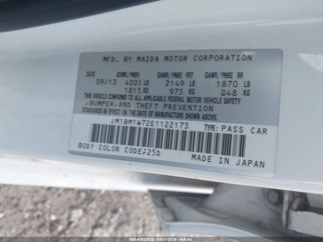 JM1BM1W72E1122173 Mazda Mazda3 I Grand Touring
