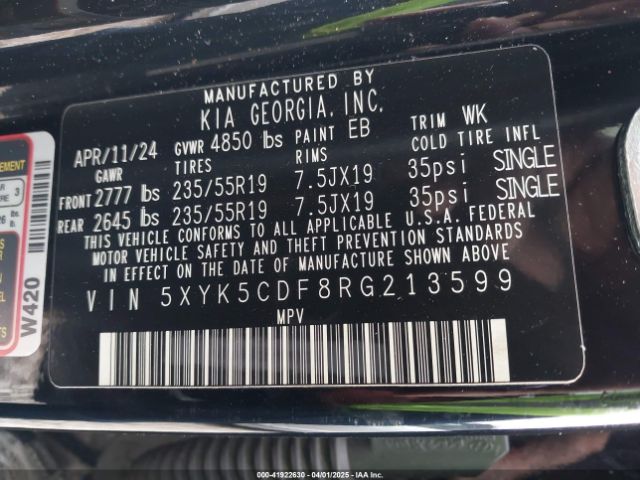 5XYK5CDF8RG213599 KIA Sportage Sx-prestige