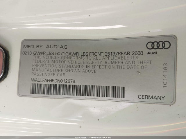 2013 AUDI A5 WAULFAFH5DN012679 Photo 8
