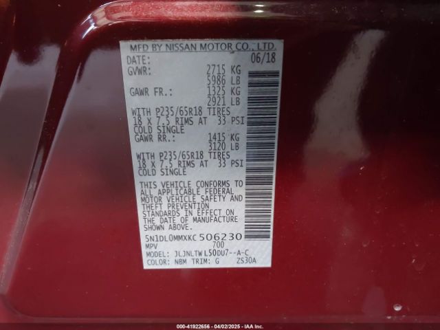5N1DL0MMXKC506230 Infiniti QX60 LUXE