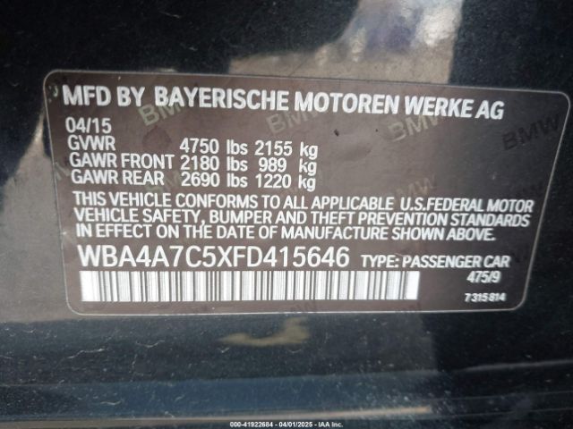 2015 BMW 428 GRAN COUPE WBA4A7C5XFD415646 Photo 8