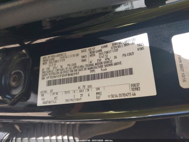 1FTEW1CF2HFB42353 Ford F-150 Xlt