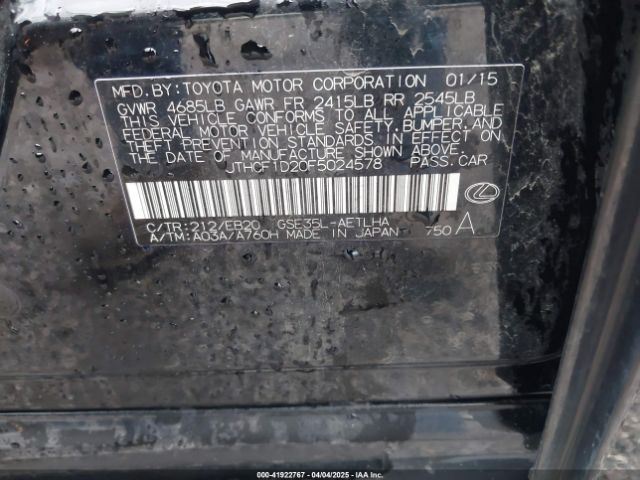 JTHCF1D20F5024578 Lexus IS 250
