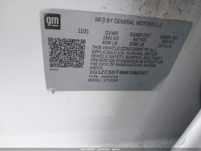 1G1ZC5ST4MF088307 Chevrolet Malibu Fwd 1fl