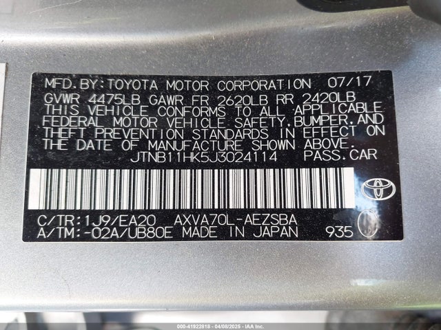 JTNB11HK5J3024114 Toyota CAMRY SE