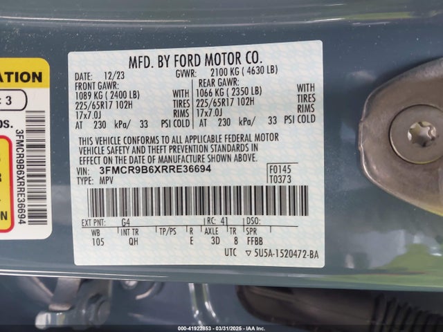 3FMCR9B6XRRE36694 Ford Bronco Sport Big Bend