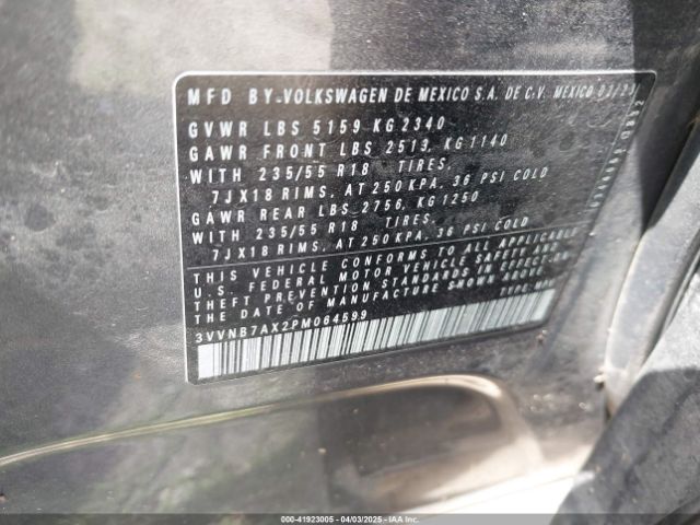 3VVNB7AX2PM064599 Volkswagen Tiguan 2.0t Se
