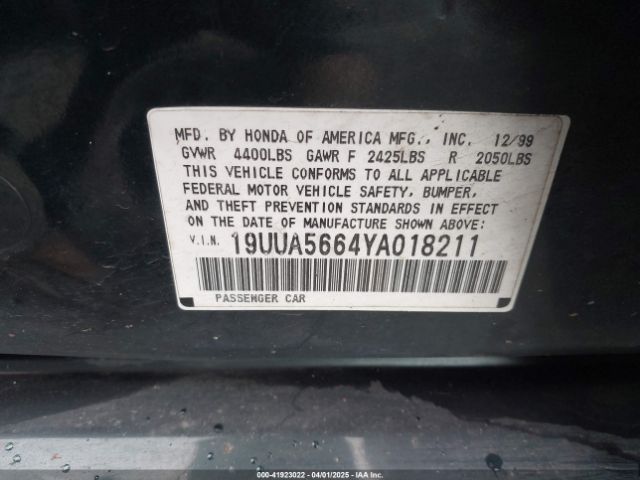 2000 ACURA TL 19UUA5664YA018211 Photo 8