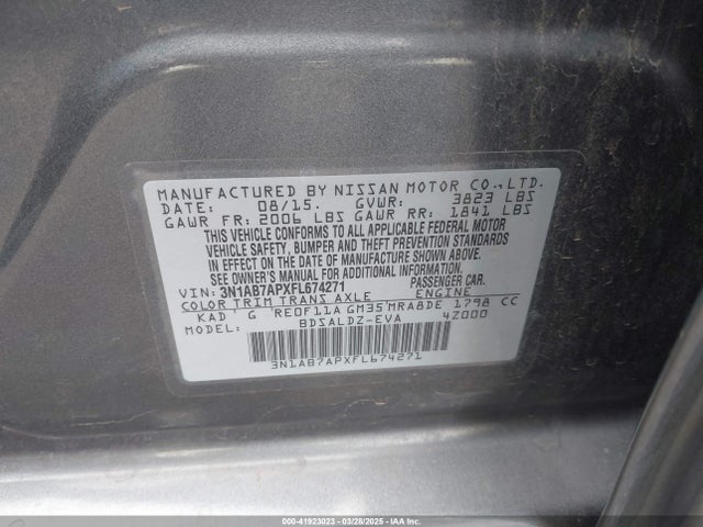 3N1AB7APXFL674271 Nissan 2015