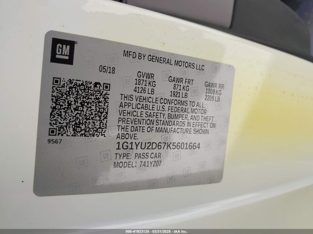 Chevrolet Corvette Z06 2019 1G1YU2D67K5601664 Image 9