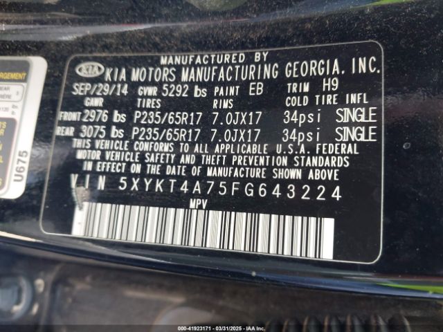 5XYKT4A75FG643224 KIA Sorento Lx V6