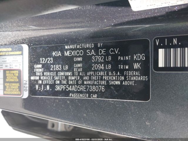 3KPF54AD5RE738076 KIA Forte Gt-line