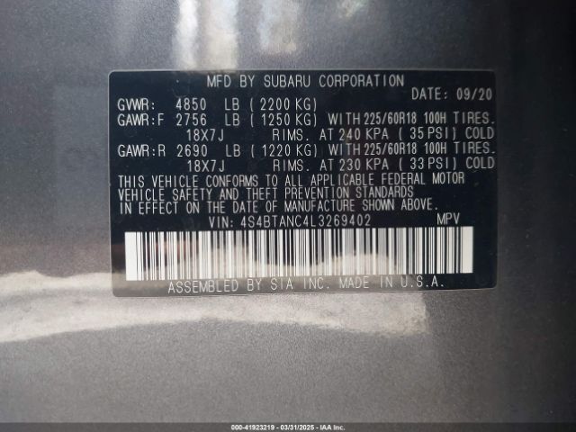 4S4BTANC4L3269402 Subaru Outback Limited
