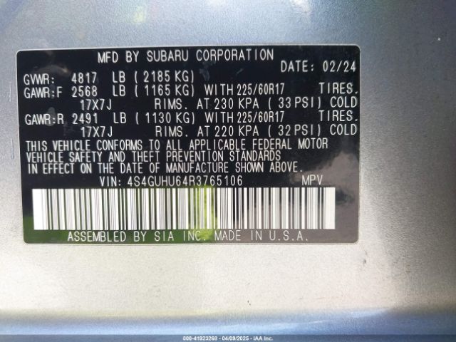 2024 SUBARU CROSSTREK 4S4GUHU64R3765106 Photo 8