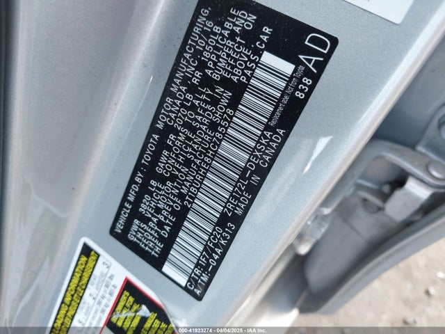 2T1BURHE8HC785578 Toyota COROLLA SE