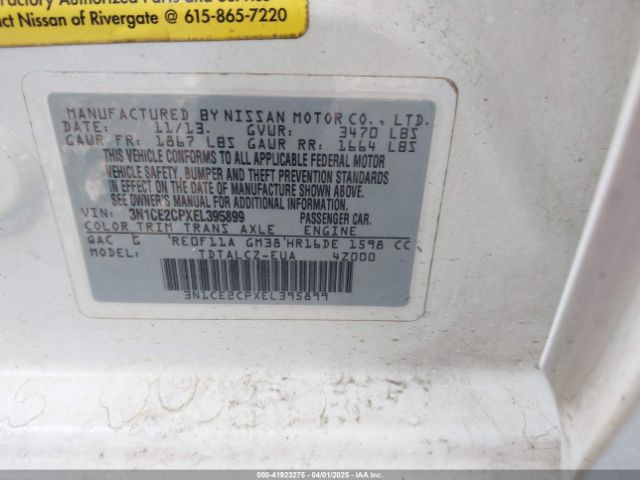3N1CE2CPXEL395899 Nissan VERSA NOTE
