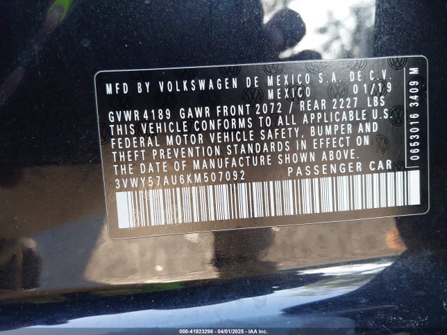 3VWY57AU6KM507092 Volkswagen Golf Sportwagen 1.4t S/1.4t Se