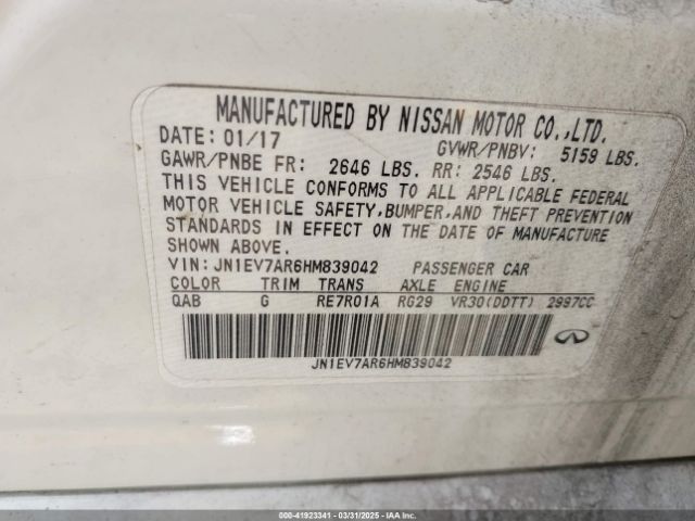 JN1EV7AR6HM839042 Infiniti Q50 3.0t Signature Edition