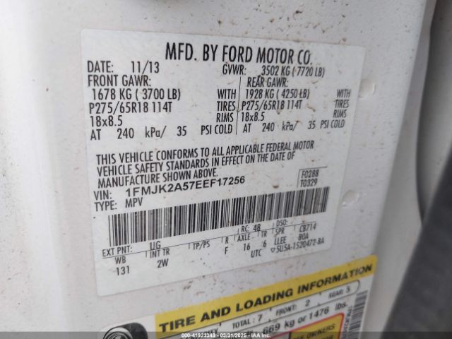 1FMJK2A57EEF17256 Ford Expedition El Limited