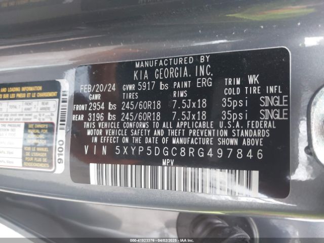 5XYP5DGC8RG497846 KIA Telluride Sx Prestige X-pro