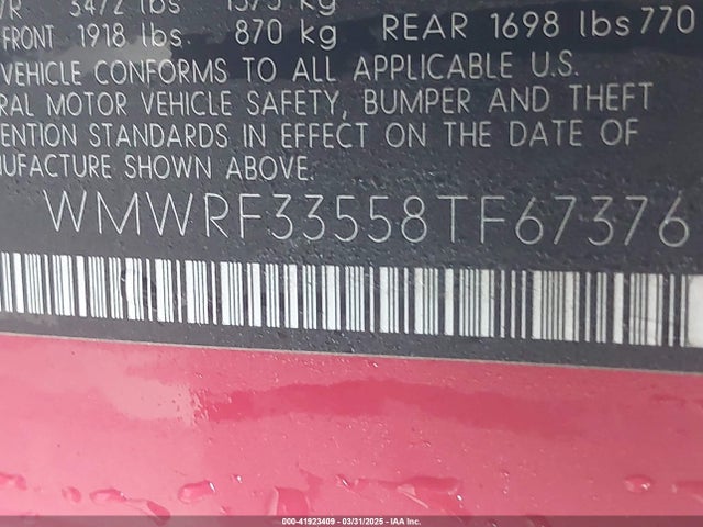 2008 MINI COOPER WMWRF33558TF67376 Photo 8