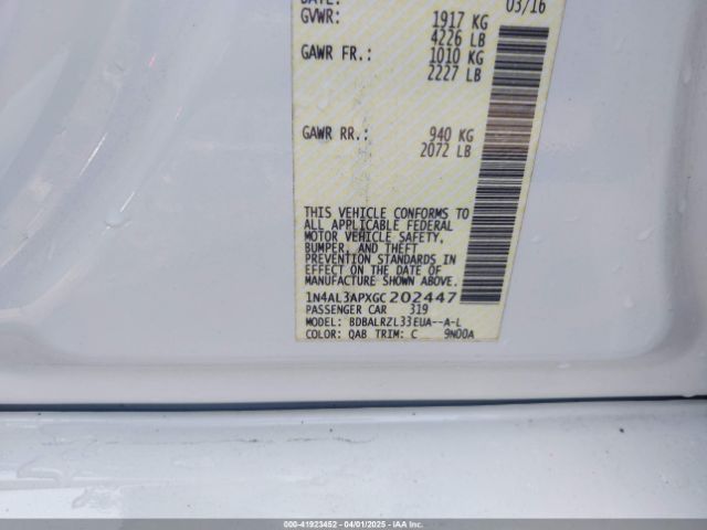 1N4AL3APXGC202447 Nissan Altima 2.5 Sl