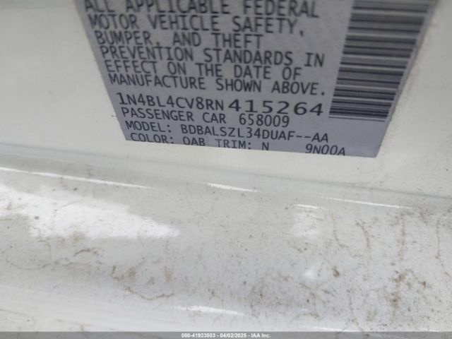 1N4BL4CV8RN415264 Nissan Altima Sr Fwd