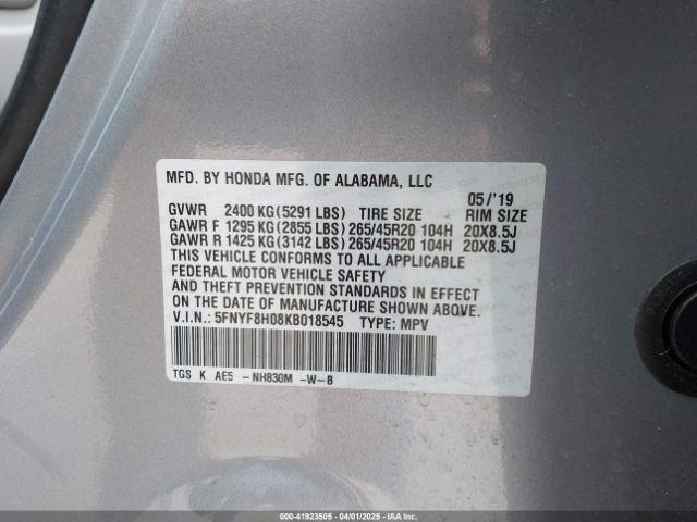 5FNYF8H08KB018545 Honda Passport Elite