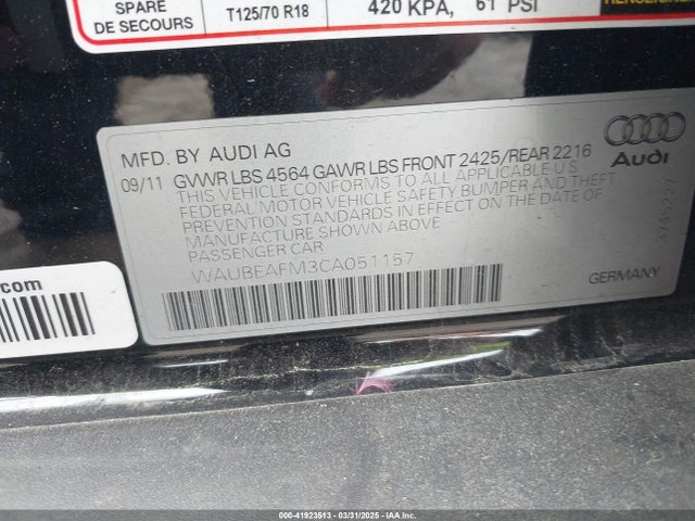 2012 AUDI A3 WAUBEAFM3CA051157 Photo 8