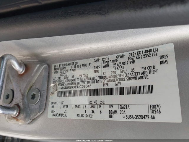 1FMCU9G93EUC02045 Ford ESCAPE SE