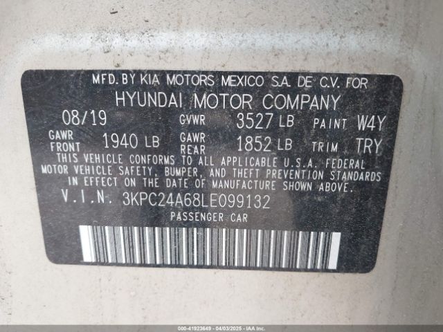 3KPC24A68LE099132 Hyundai ACCENT SE