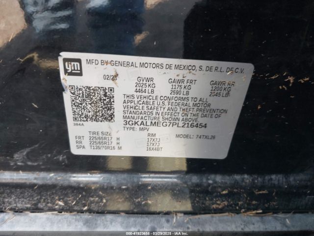 3GKALMEG7PL216454 GMC Terrain Fwd Sle
