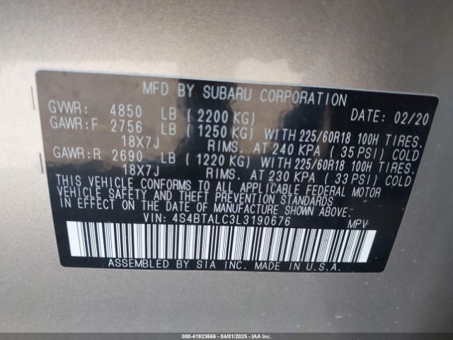 4S4BTALC3L3190676 Subaru Outback Limited