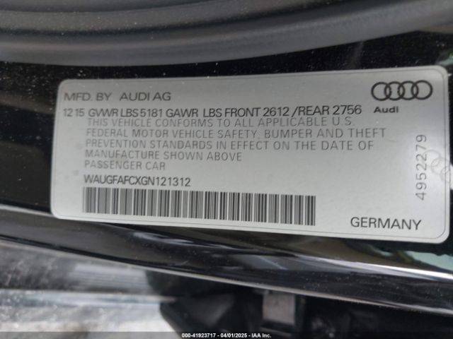 WAUGFAFCXGN121312 Audi A6 2.0t Premium Plus