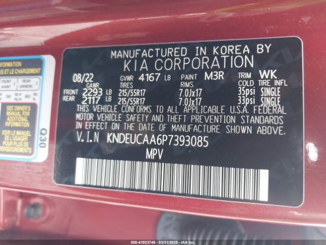 KNDEUCAA6P7393085 KIA SELTOS S