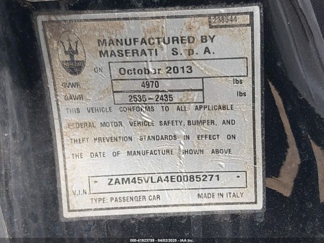 ZAM45VLA4E0085271 Maserati Granturismo Mc/sport