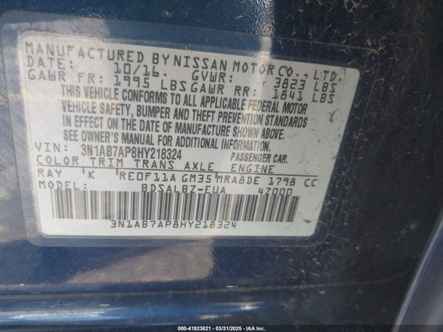 3N1AB7AP8HY218324 Nissan SENTRA S