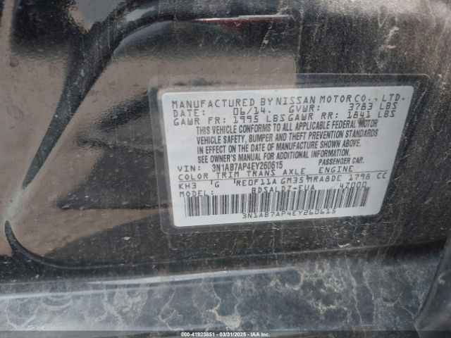 3N1AB7AP4EY260615 Nissan SENTRA SV
