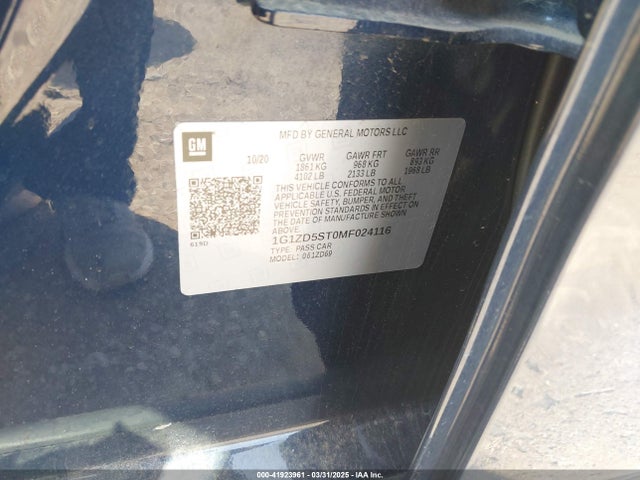 1G1ZD5ST0MF024116 Chevrolet Malibu Fwd Lt