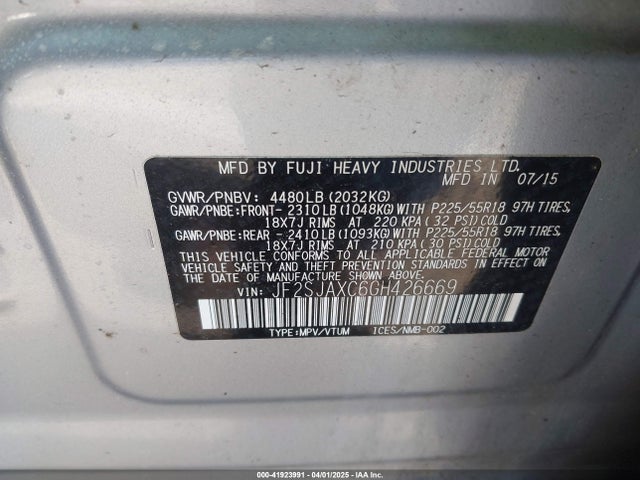 JF2SJAXC6GH426669 Subaru Forester