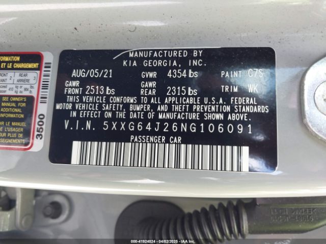 2022 KIA K5 5XXG64J26NG106091 Photo 8