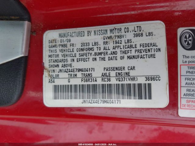 2009 NISSAN 370Z JN1AZ44E79M404171 Photo 8