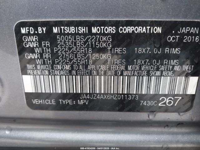 2017 MITSUBISHI OUTLANDER JA4JZ4AX6HZ011373 Photo 8