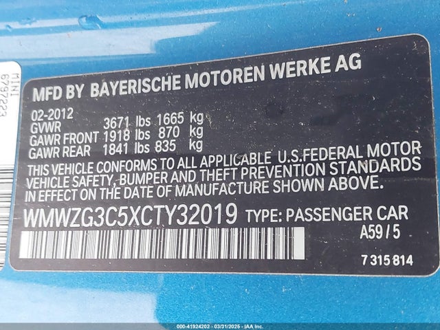 2012 MINI COOPER S CLUBMAN WMWZG3C5XCTY32019 Photo 8