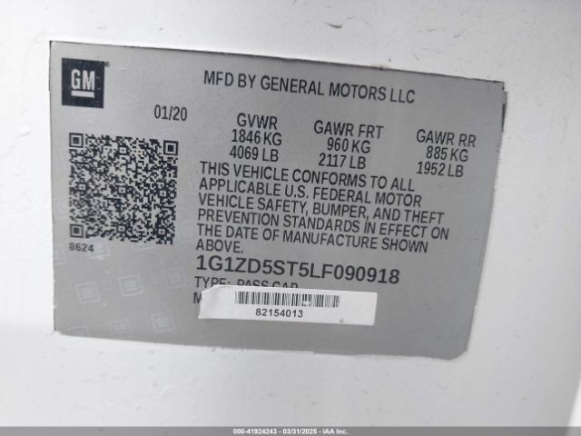 1G1ZD5ST5LF090918 Chevrolet Malibu Fwd Lt