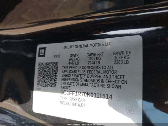 1G1FF1R70K0111514 Chevrolet Camaro 1ss