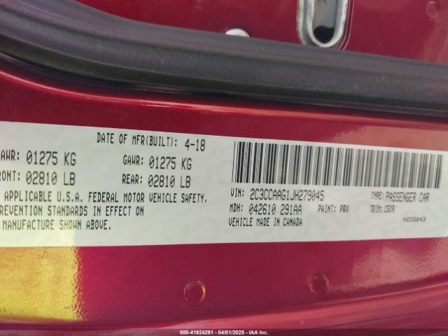 2018 CHRYSLER 300 2C3CCAAG1JH279045 Photo 8