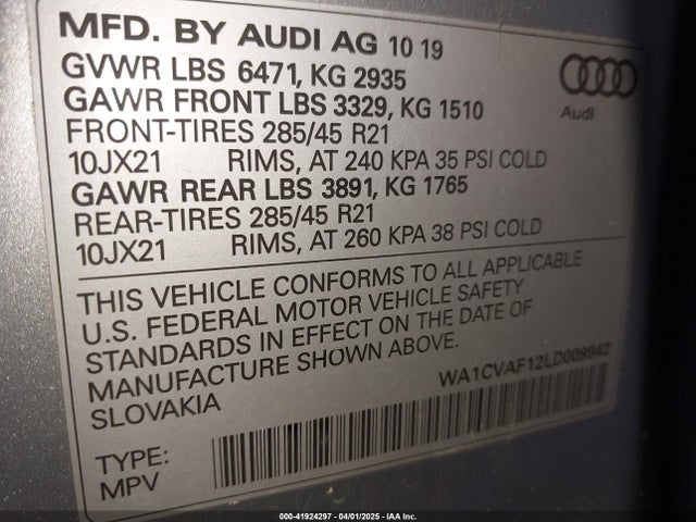 2020 AUDI Q8 WA1CVAF12LD009942 Photo 8
