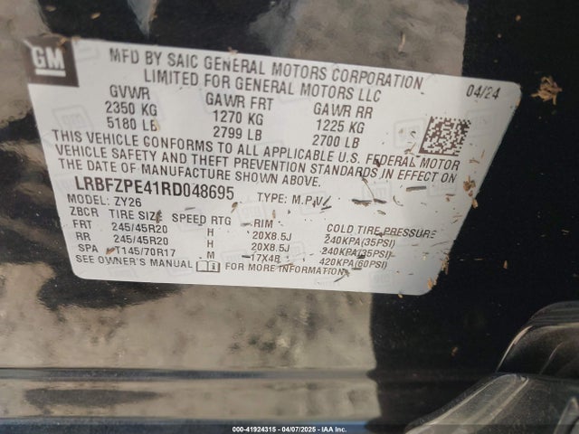 Buick Envision Sport Touring Awd 2024 LRBFZPE41RD048695 Image 9