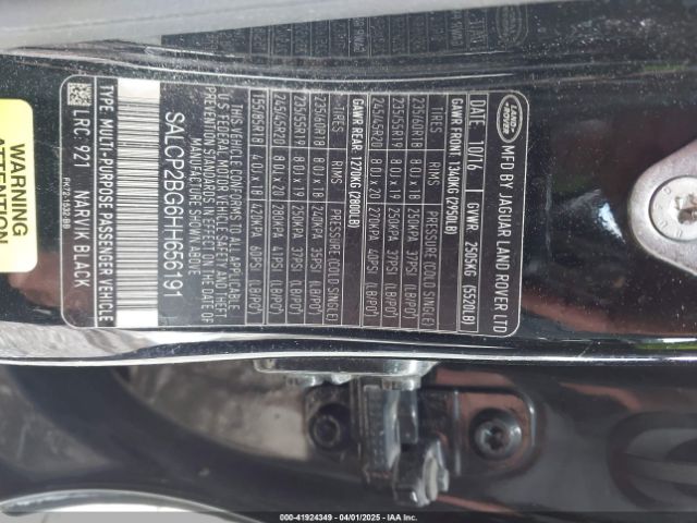 SALCP2BG6HH656191 Land Rover Discovery Sport Se